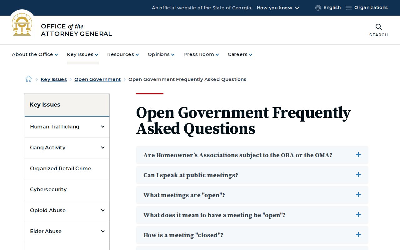 Georgia Attorney General Open Records FAQ for McRae-Helena record requests